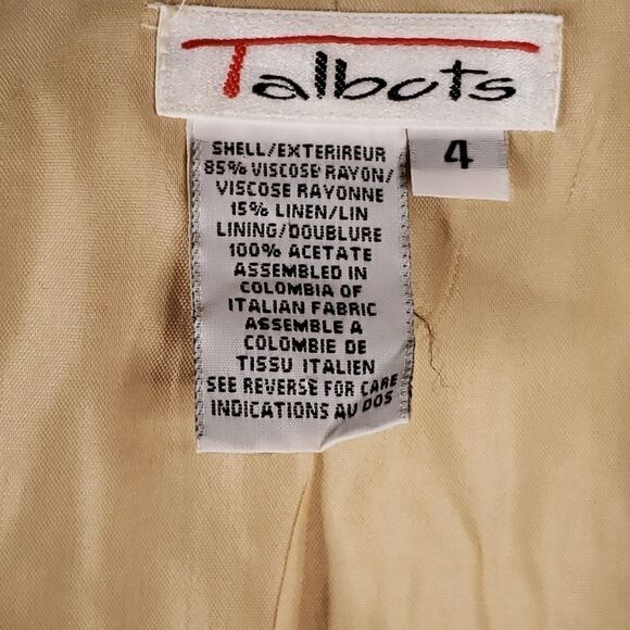 Talbots Linen Blend Jacket, Size 4 - Picture 4 of 4